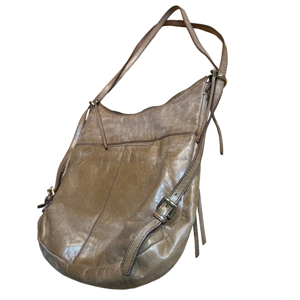 HOBO Shoulder Bag Brown Leather Adjustable Strap Everyday‎ Casual Purse